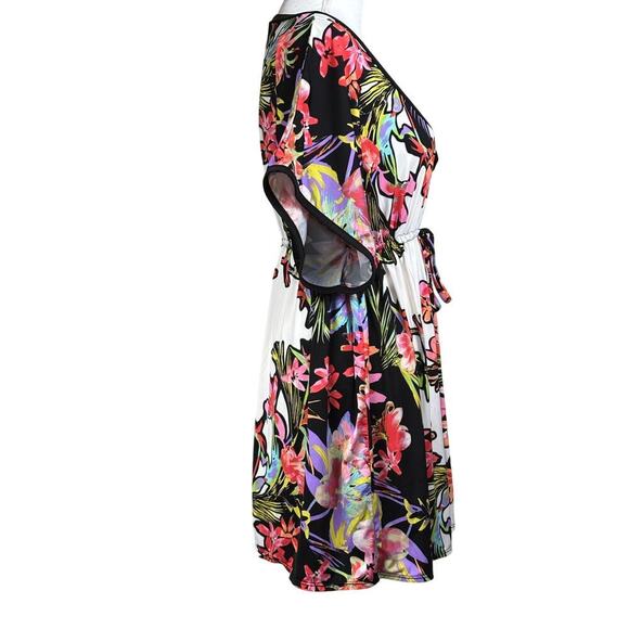 Nanette Lepore Swim coverup, black floral, medium, resort, vacation, beach - Picture 2 of 10